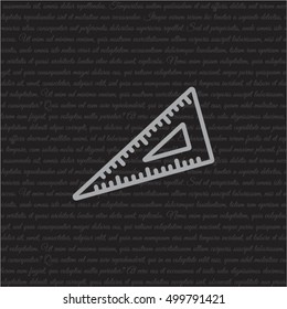 Web line icon. Triangle ruler
