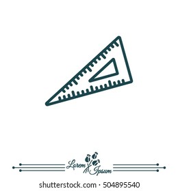 Web line icon. Triangle ruler