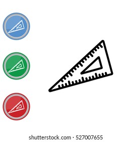 Web line icon. Triangle ruler