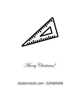 Web line icon. Triangle ruler