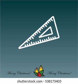 Web line icon. Triangle ruler