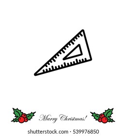 Web line icon. Triangle ruler