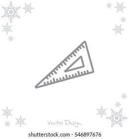 Web line icon. Triangle ruler