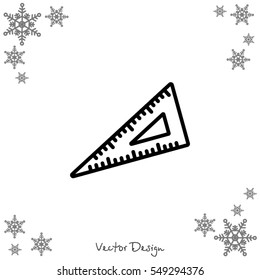 Web line icon. Triangle ruler