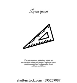 Web line icon. Triangle ruler