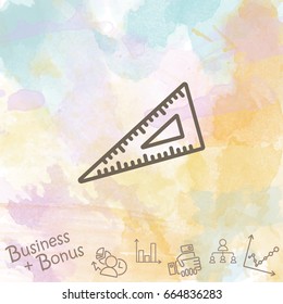 Web line icon. Triangle ruler