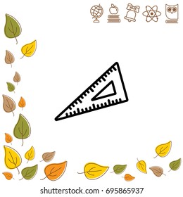 Web line icon. Triangle ruler