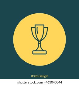 Web line icon. Trophy cup