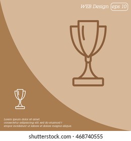 Web line icon. Trophy cup