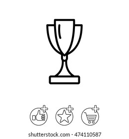 Web line icon. Trophy cup