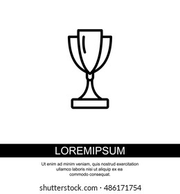 Web line icon. Trophy cup