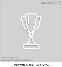 Web line icon. Trophy cup