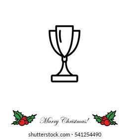 Web line icon. Trophy cup