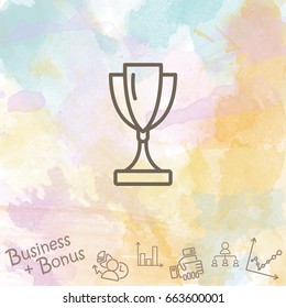 Web line icon. Trophy cup