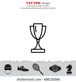 Web line icon. Trophy cup