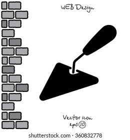 Web line icon. Trowel