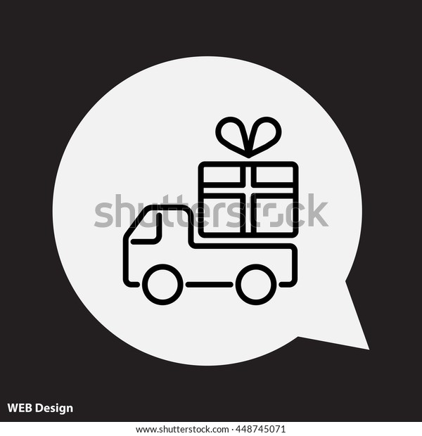 Web line\
icon. Truck with a gift, Delivery\
icon