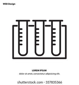 Web line icon. Tubes, medical research