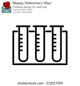 Web line icon. Tubes, medical research