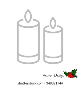 Web line icon. Two candles. 
