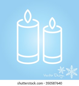 Web line icon. Two candles. 