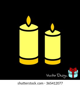 Web line icon. Two candles. 