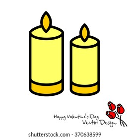 Web line icon. Two candles. 