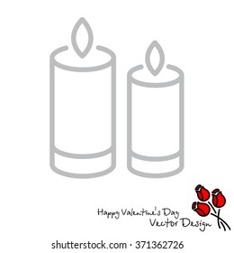 Web line icon. Two candles. 