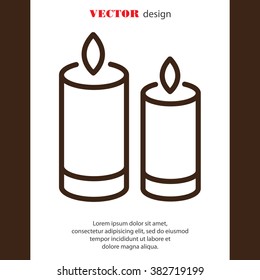 Web line icon. Two candles. 
