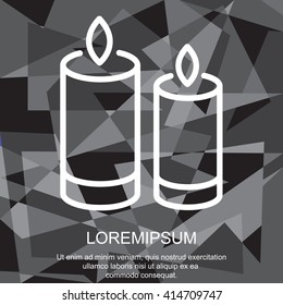 Web line icon. Two candles. 