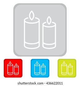 Web line icon. Two candles. 