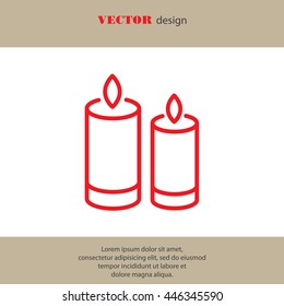 Web line icon. Two candles. 