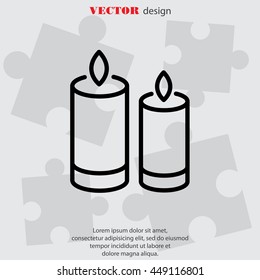 Web line icon. Two candles. 