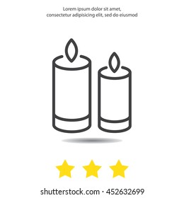 Web line icon. Two candles. 