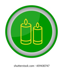 Web line icon. Two candles. 