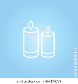 Web line icon. Two candles. 