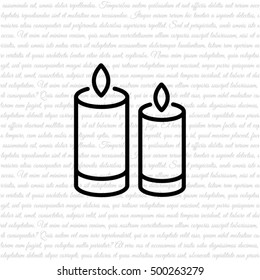 Web line icon. Two candles. 