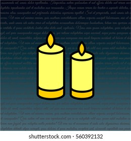 Web line icon. Two candles. 