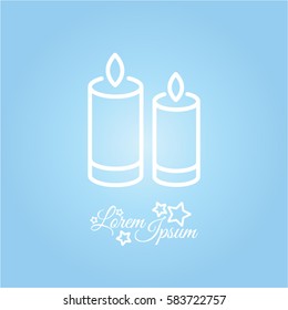 Web line icon. Two candles. 
