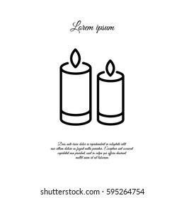 Web line icon. Two candles. 
