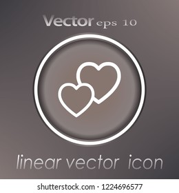 Web line icon. Two hearts.