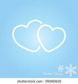 Web line icon. Two hearts.
