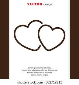 Web line icon. Two hearts.