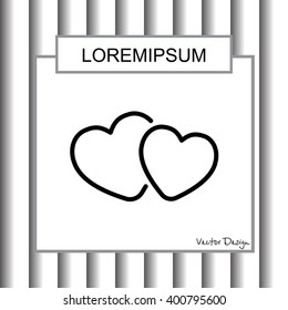Web line icon. Two hearts.