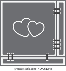 Web line icon. Two hearts.