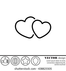 Web line icon. Two hearts.