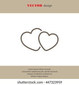 Web line icon. Two hearts.