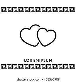 Web line icon. Two hearts.