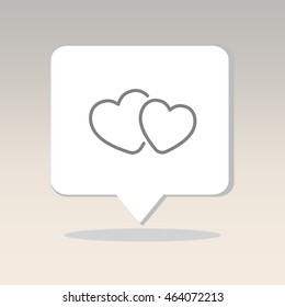 Web line icon. Two hearts.
