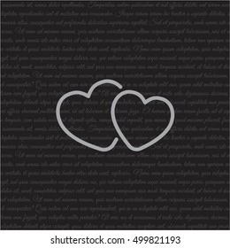 Web line icon. Two hearts.